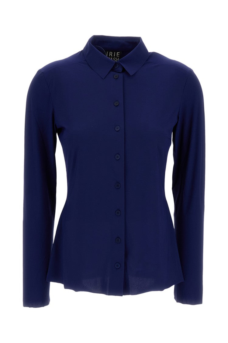 Irie' Tailored Blue Shirt With Button-Down Front