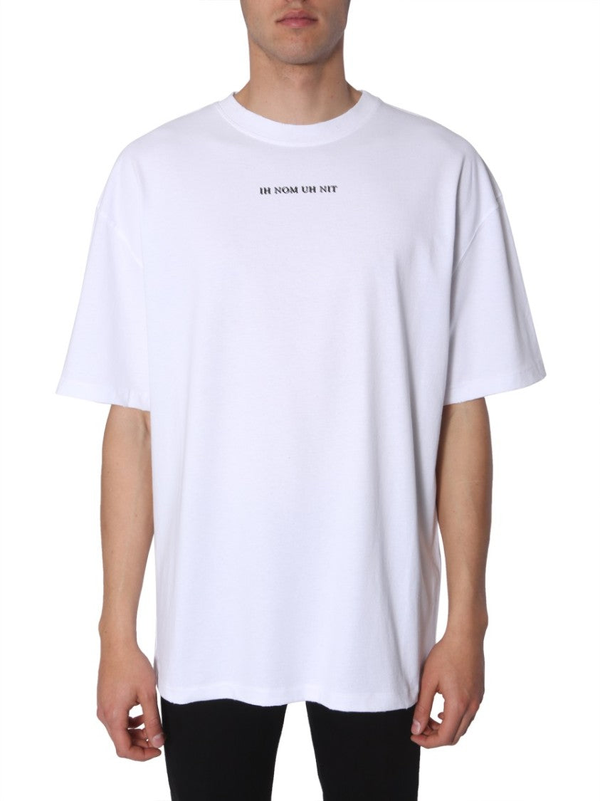 Ih Nom Uh Nit White Oversized Graphic Print T-Shirt With Bowie Design