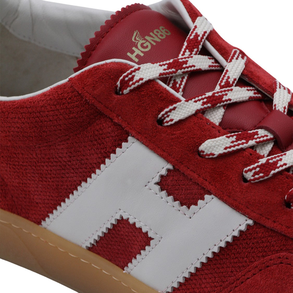 Hogan Red Suede Sneakers With Distinctive 'H' Logo