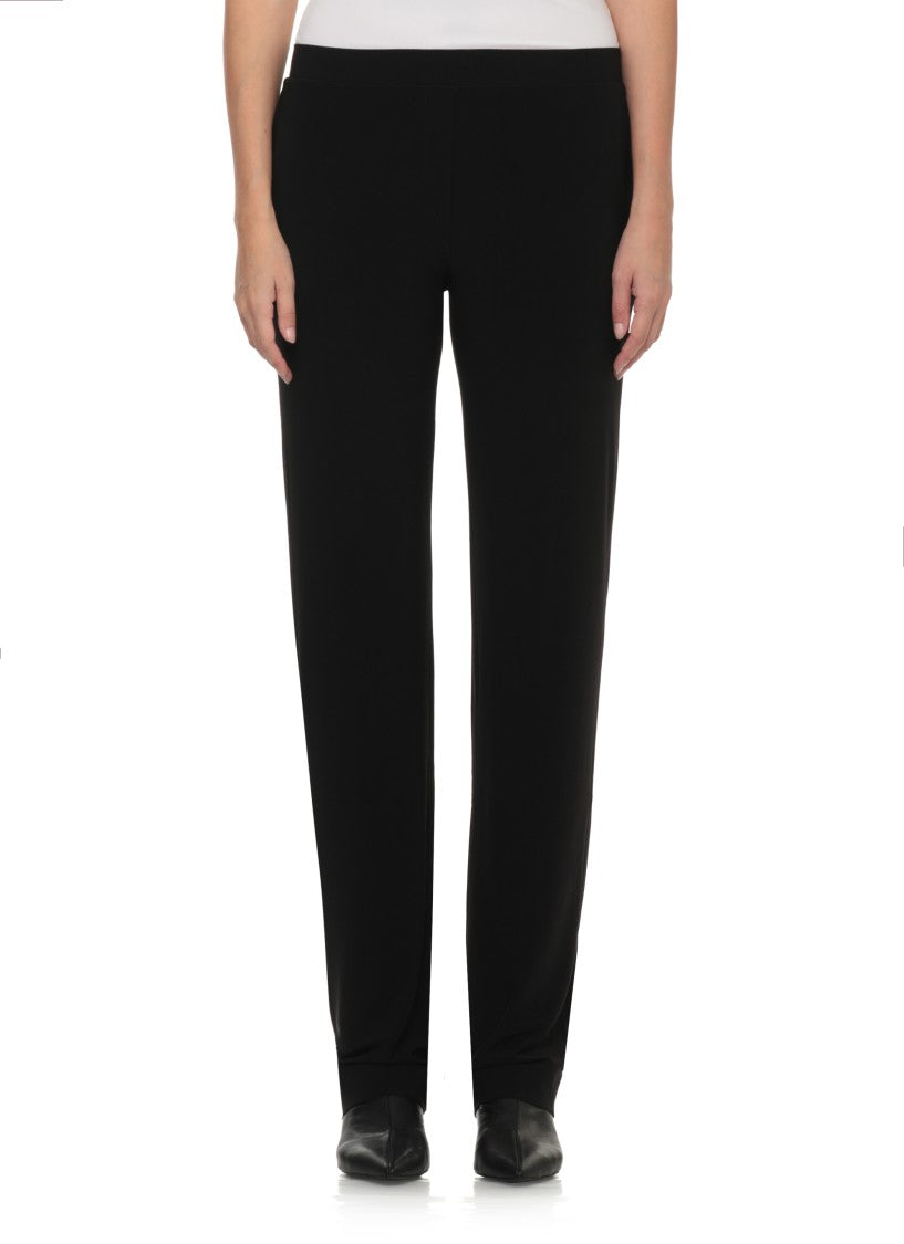 Norma Kamali Black Elastic Waist Side Pockets Straight-Leg Pants
