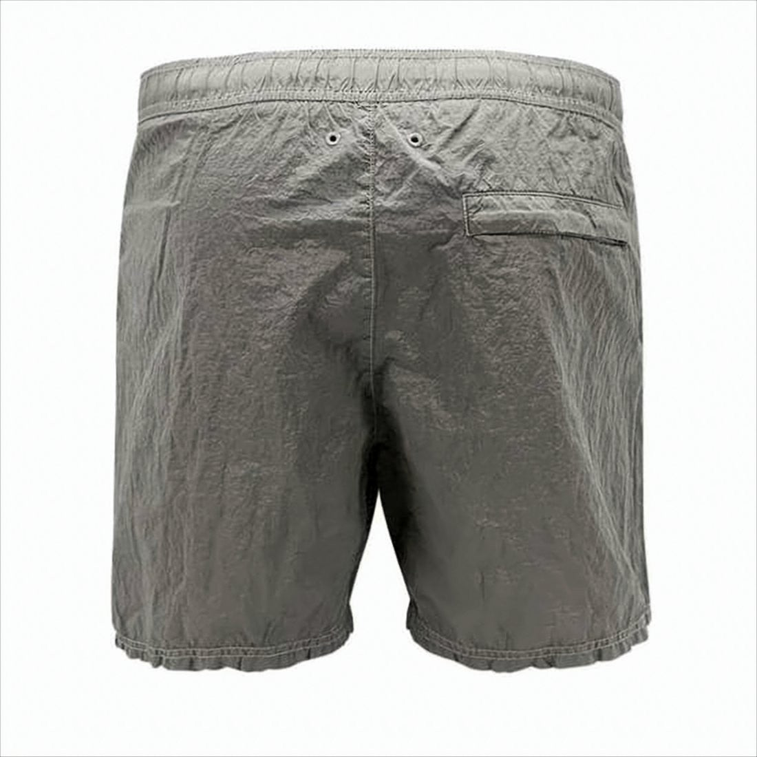 Stone Island Lightweight Crinkled Grey Shorts With Elastic Waistband