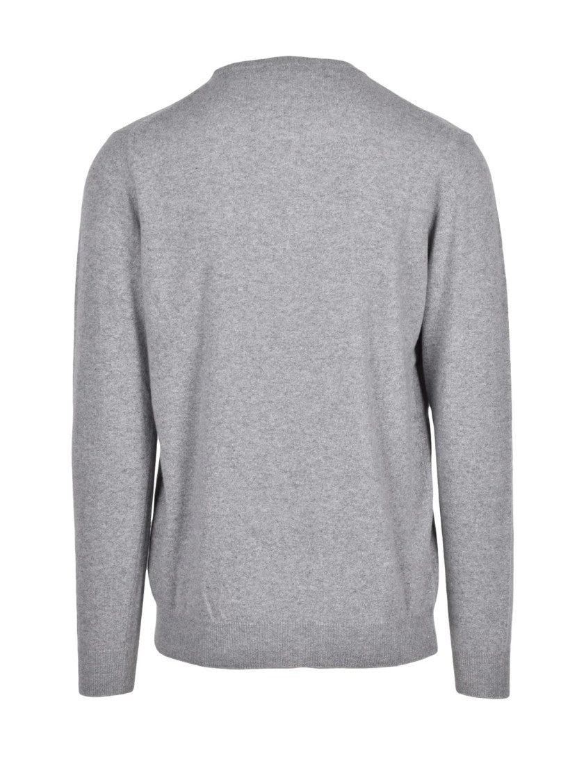 Cashmere Company P. Light Grey Crew Neck Sweater With Cashmere-Wool Blend