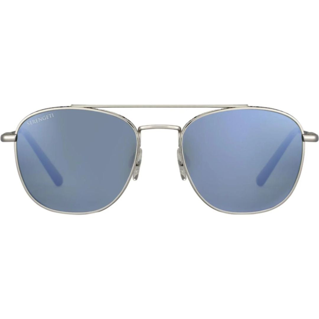 Serengeti Carroll Double Bridge Silver Metal Sunglasses