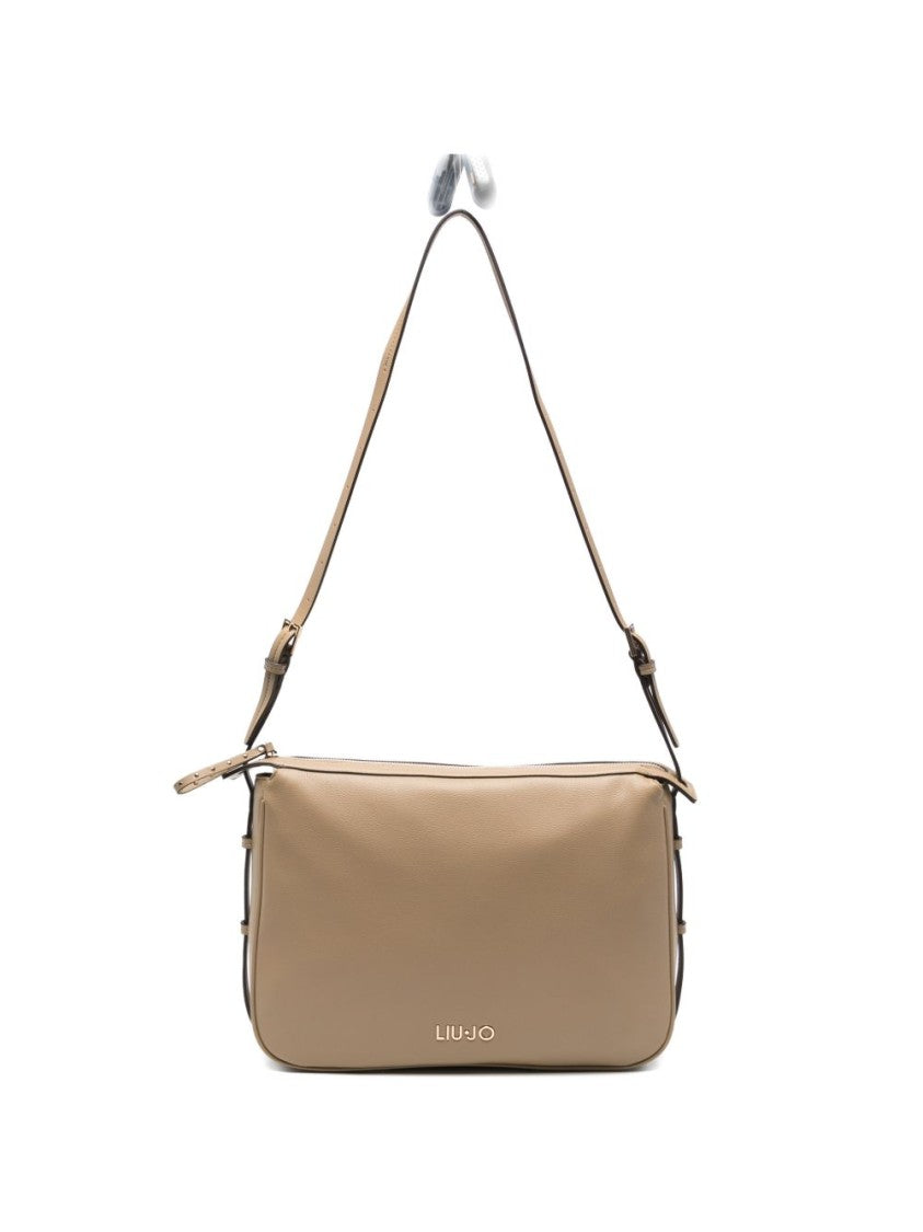Liu Jo Brown Zip Gold-Tone Shoulder Bag
