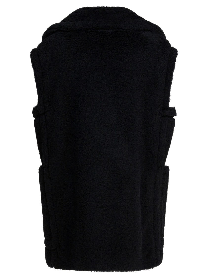 Max Mara Sleeveless Teddy Jacket In Alpaca And Wool