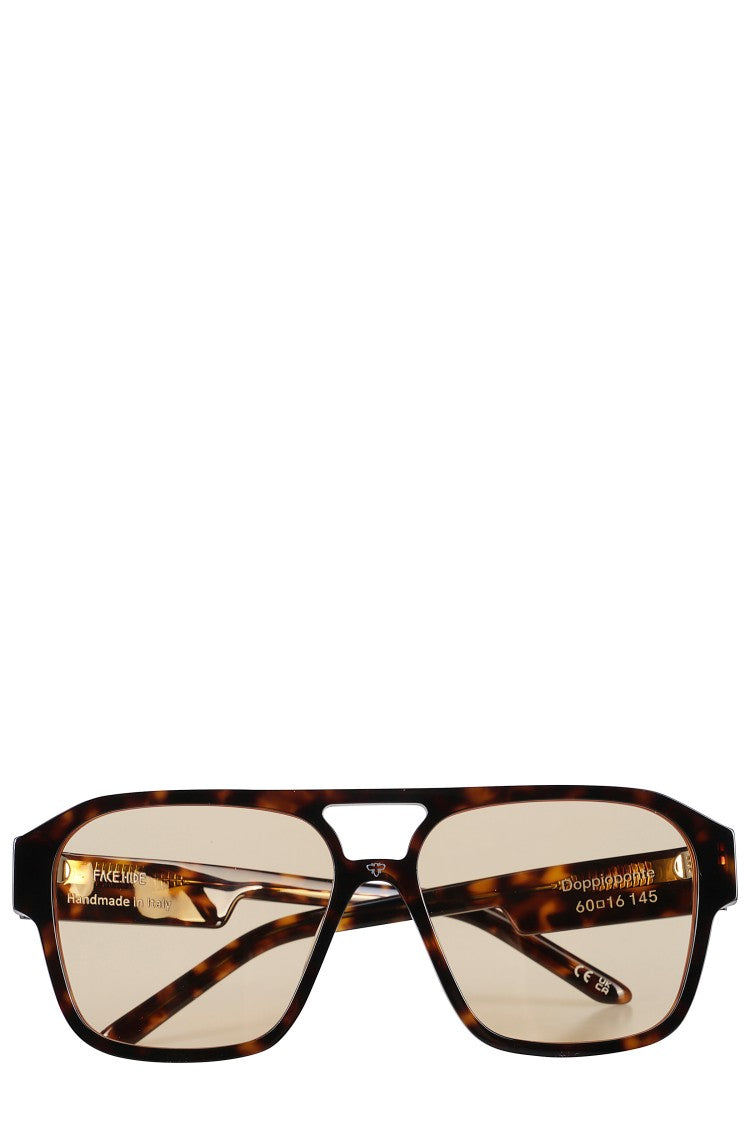 Face.Hide Havana Double Bridge Glasses - Havana Temple