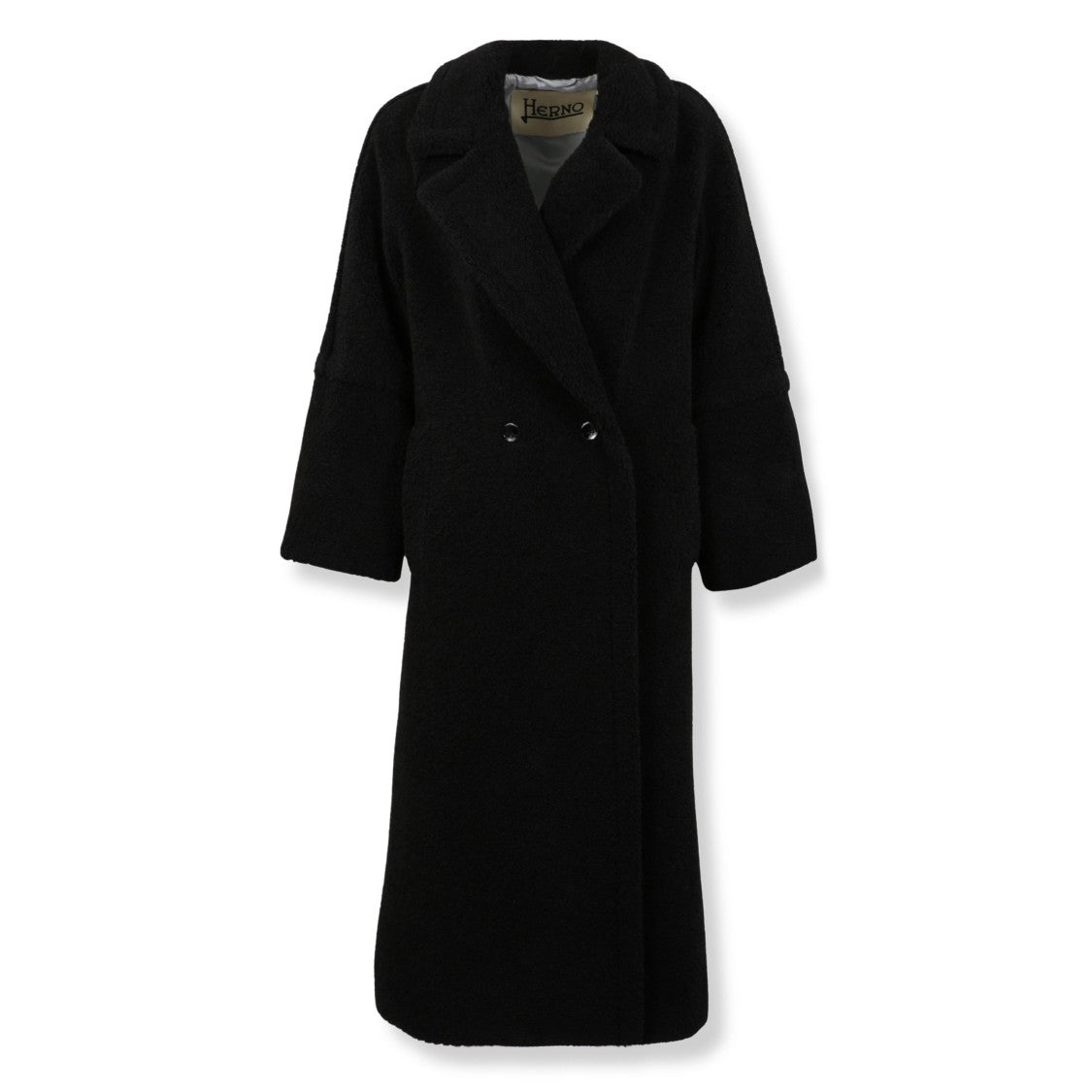 Herno Plush Long Teddy Coat With Relaxed Silhouette