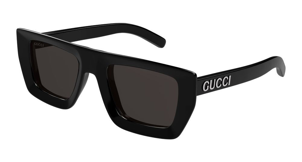 Gucci Black Prominent Logo Oversized Square Sunglasses