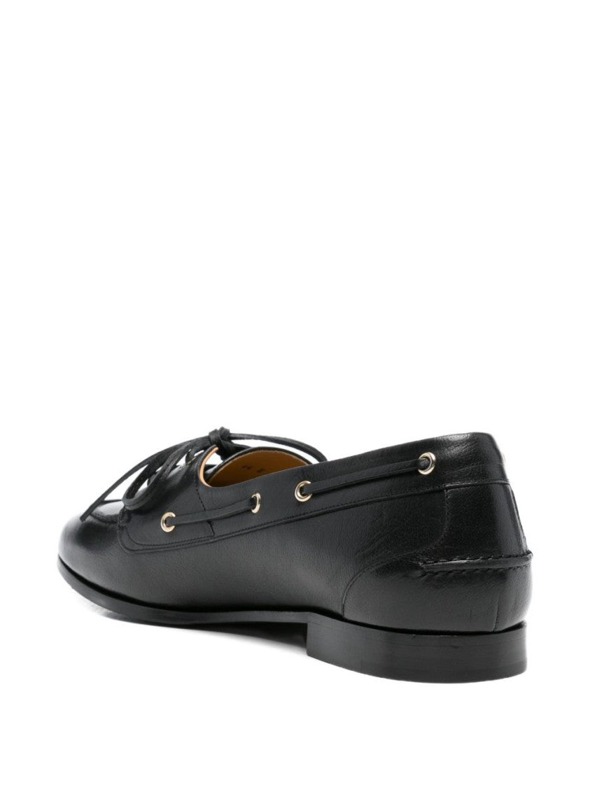 Bally Brown Plume Buffalo Leather Lace Moccasin