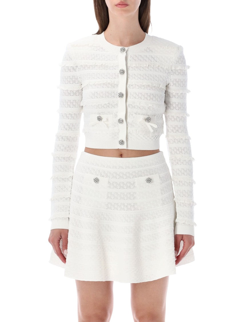 Self-Portrait Pointelle Knit Cardigan