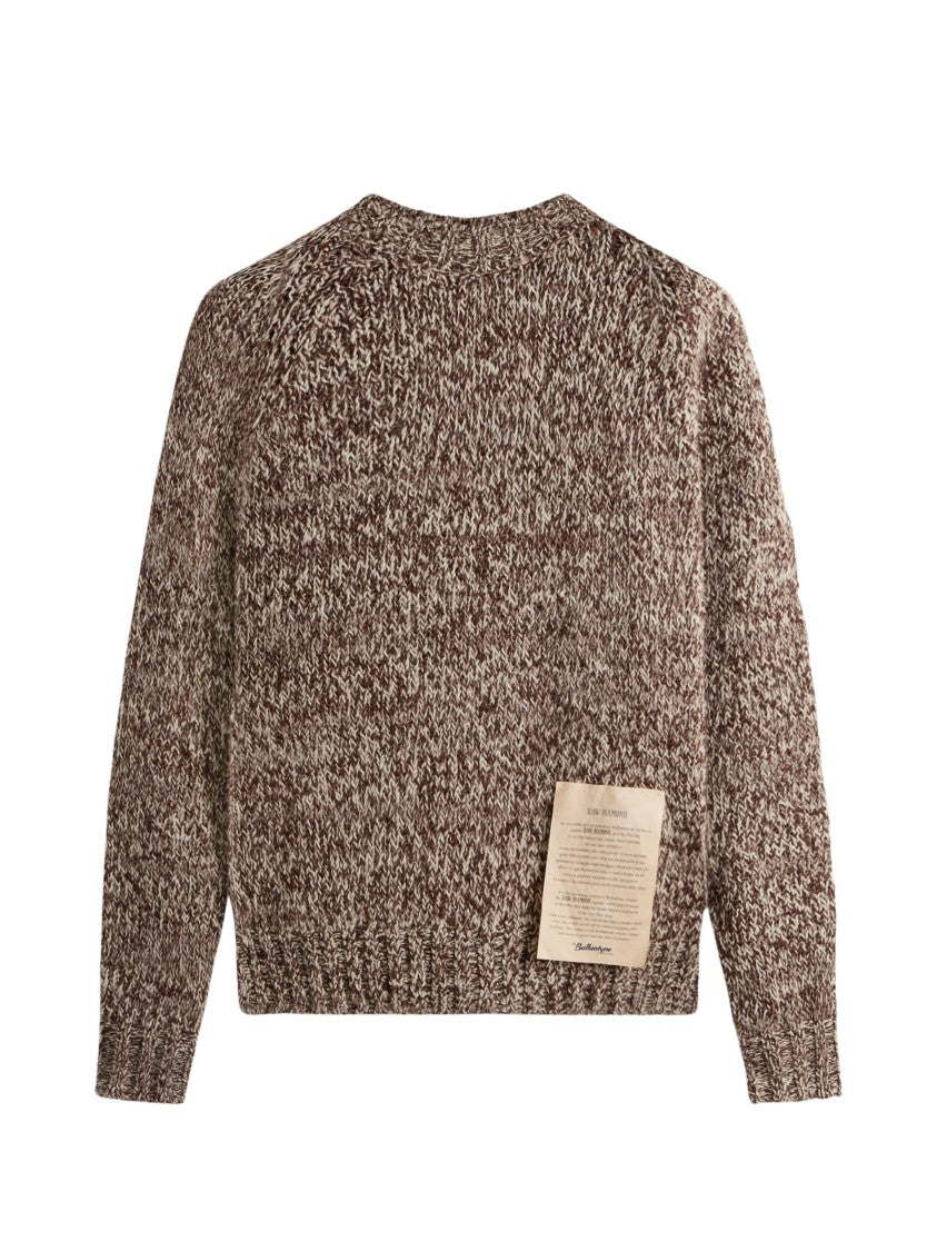 Ballantyne Retro Natural Melange Ribbed Wool-Blend Sweater