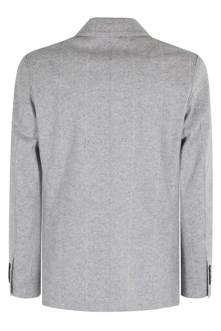 Eleventy Double-Breasted Wool-Blend Jacket