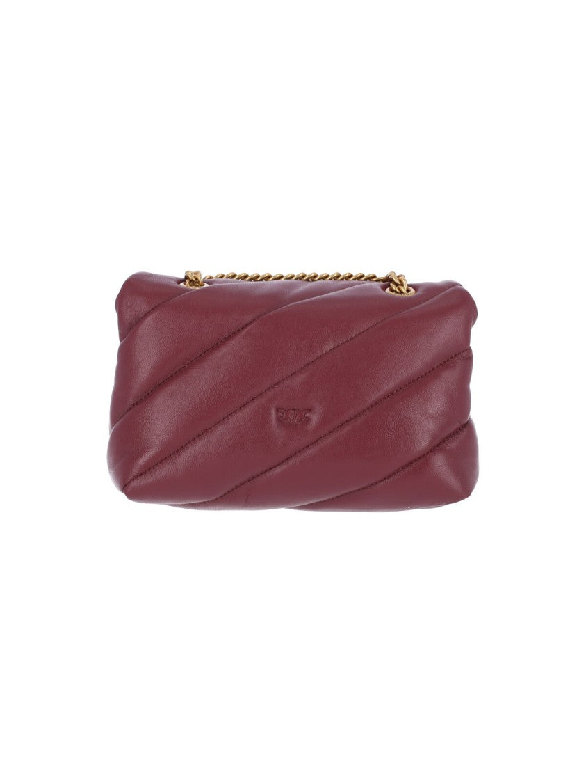 Pinko Bordeaux Love Puff Calfskin Shoulder Bag