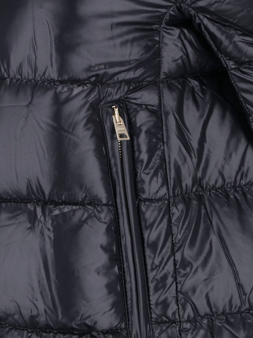 Herno Black Cleofe Zip-Up Fabric Puffer Jacket