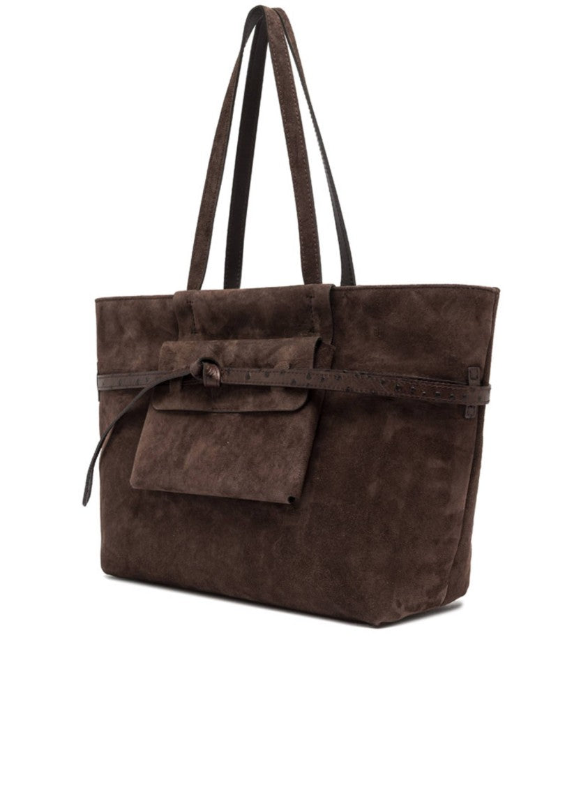 Gianni Chiarini Brown Belty Suede Belt Detail Tote Bag