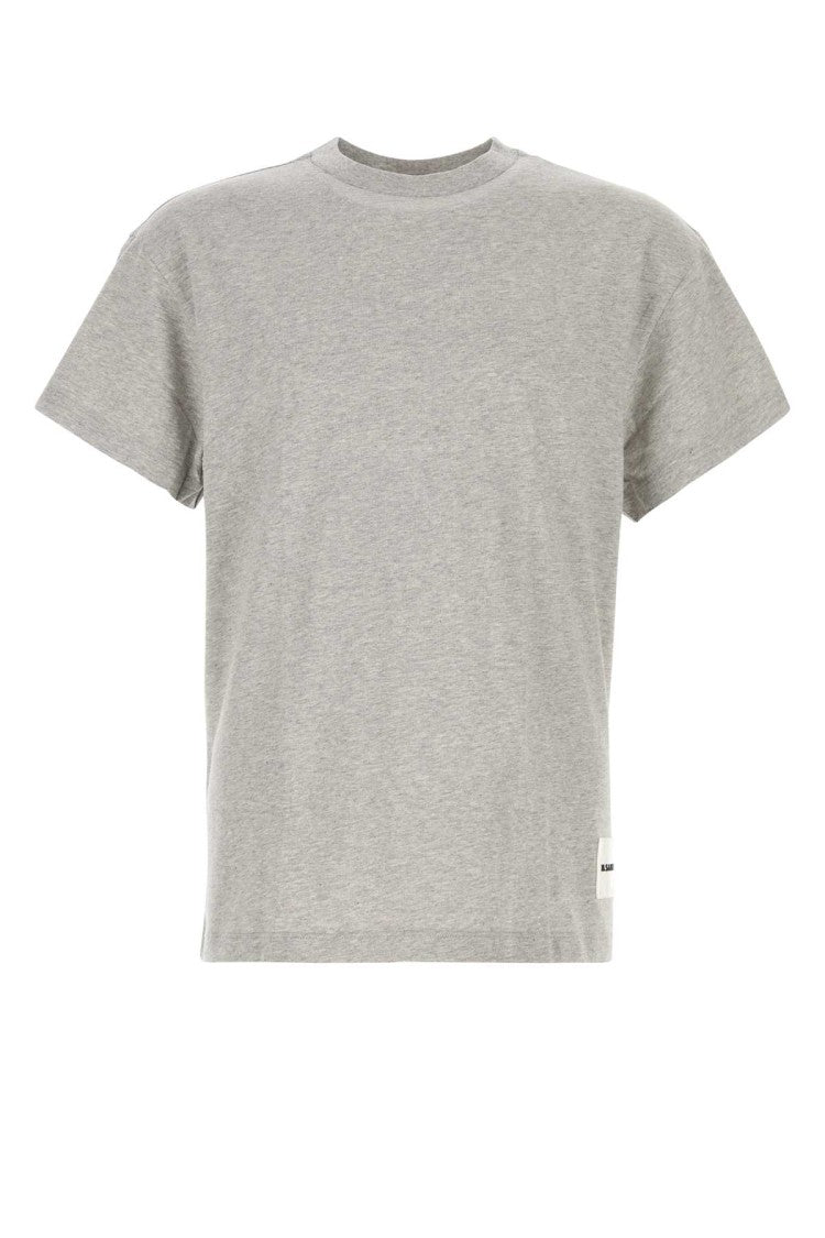 Jil Sander Heathered Grey Cotton T-Shirt Set With Boxy Cut