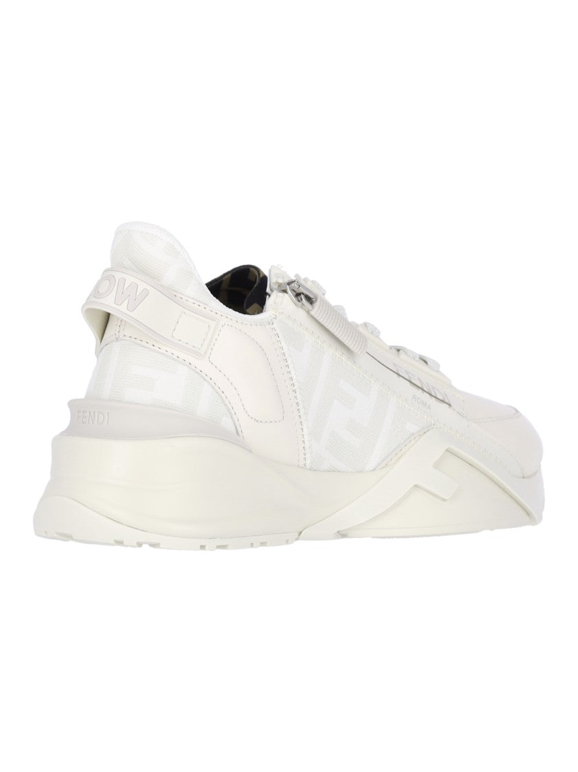 Fendi "Flow" Low-Top Sneakers – White