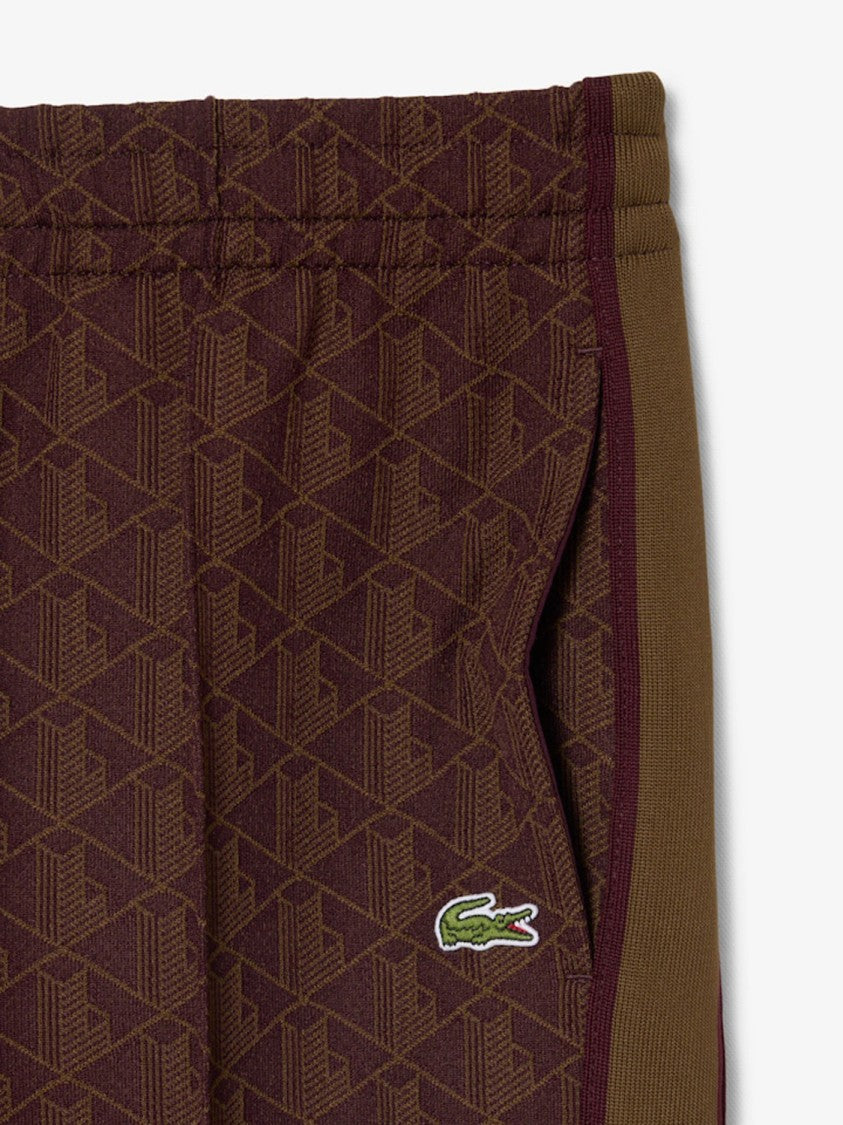 Lacoste Brown Monogrammed Paris Cotton-Blend Sweatpants