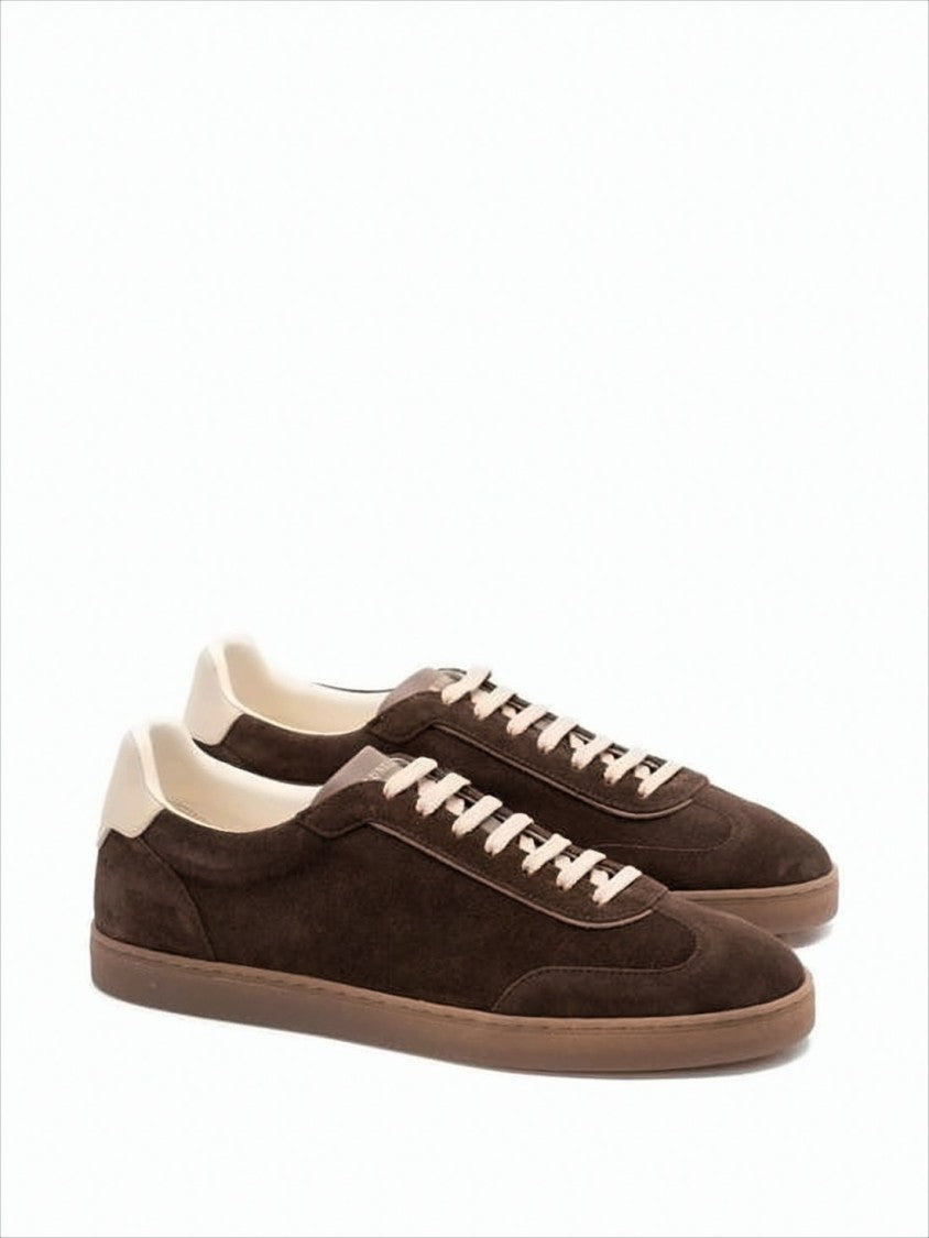 Brunello Cucinelli Low-Top Suede Sneakers With Rubber Sole