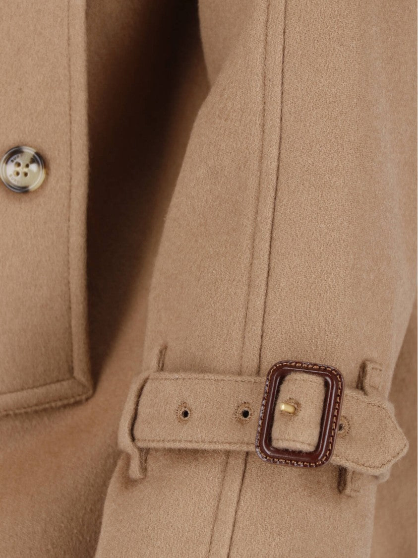 Burberry Double-Breasted Structured-Collar Cropped Jacket