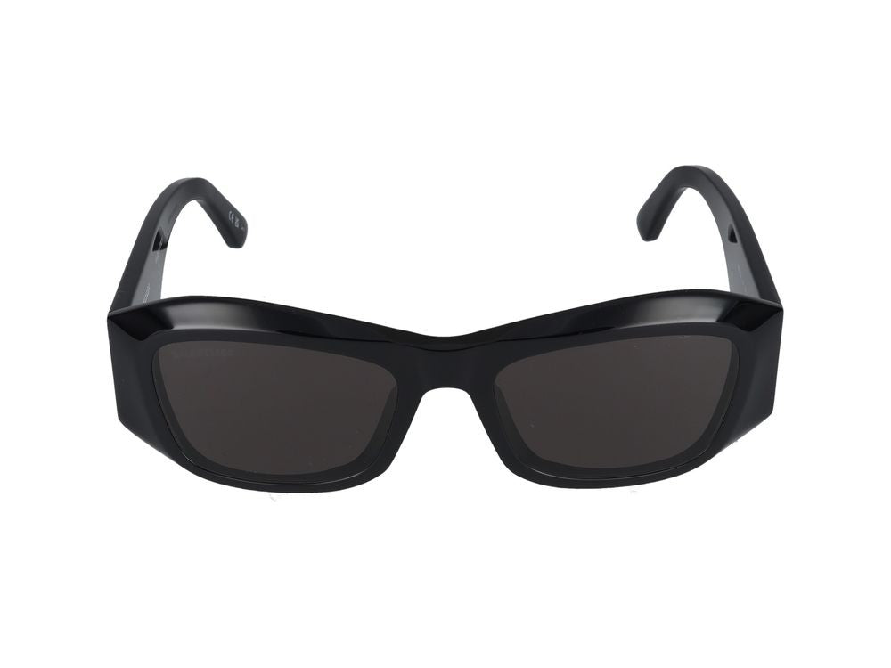 Balenciaga Black Double-B Logo Oversized Square Sunglasses