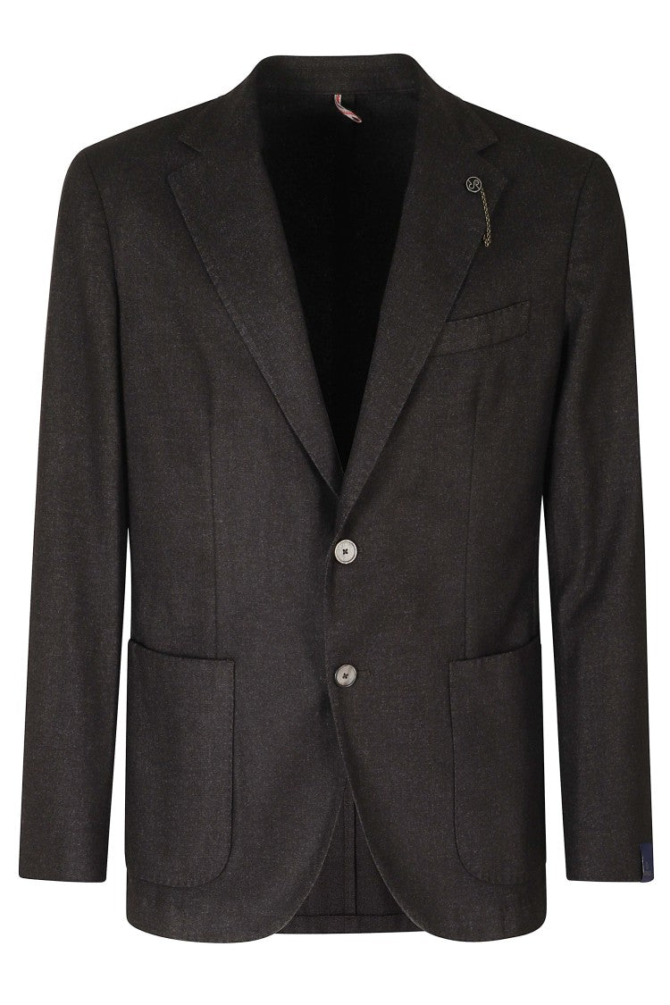 Santaniello Anthracite Felted Wool Unlined Blazer