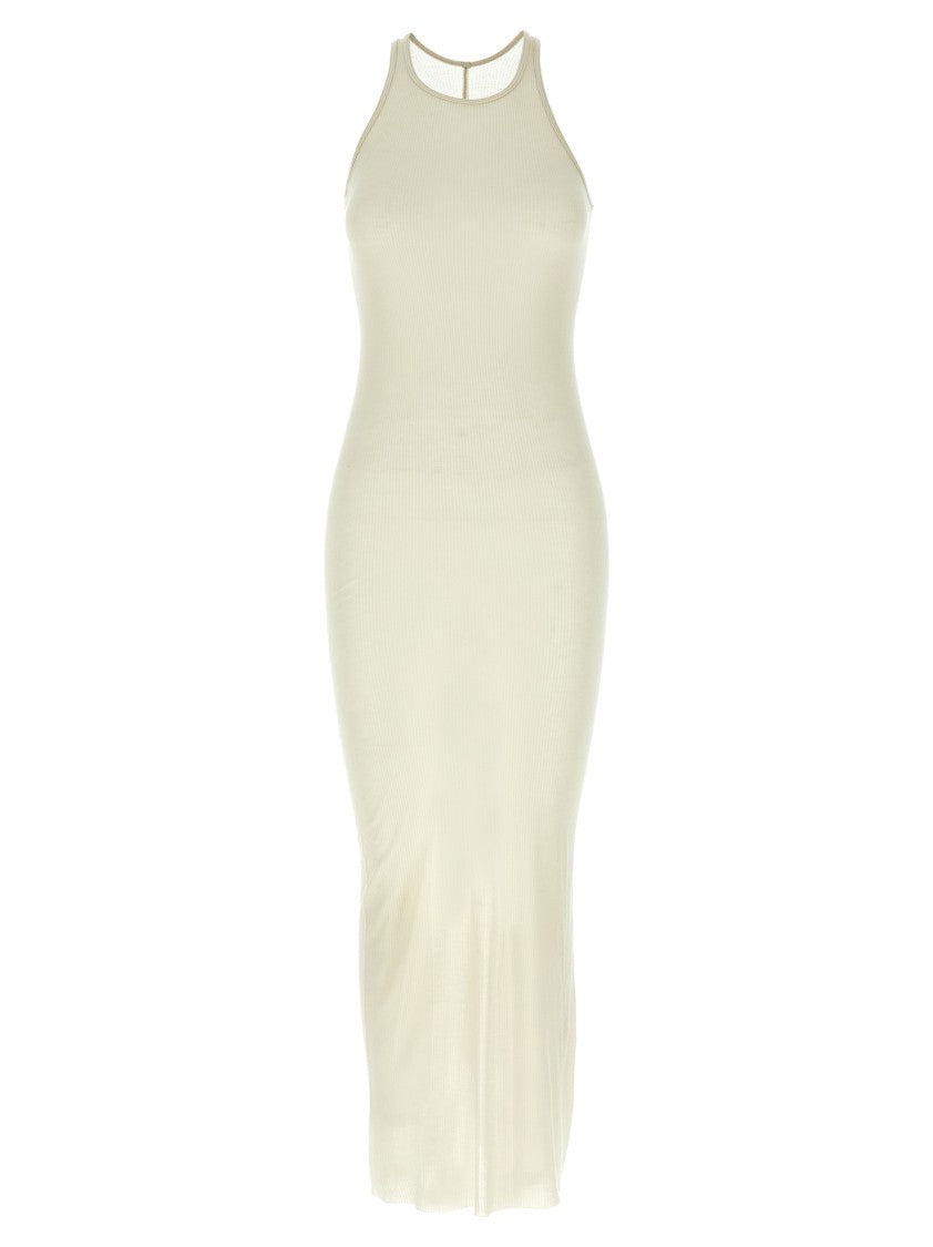 Rick Owens Ribbed Viscose And Silk Blend Maxi Dress