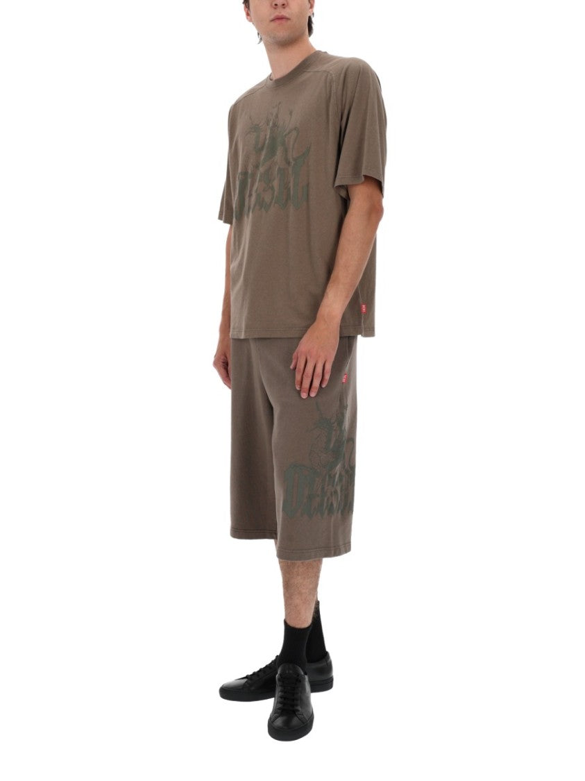 Diesel P-From Cotton Hemp Relaxed Shorts