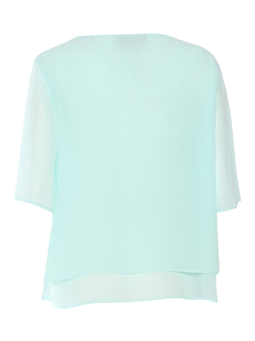 Clips Flowing White Chiffon Top
