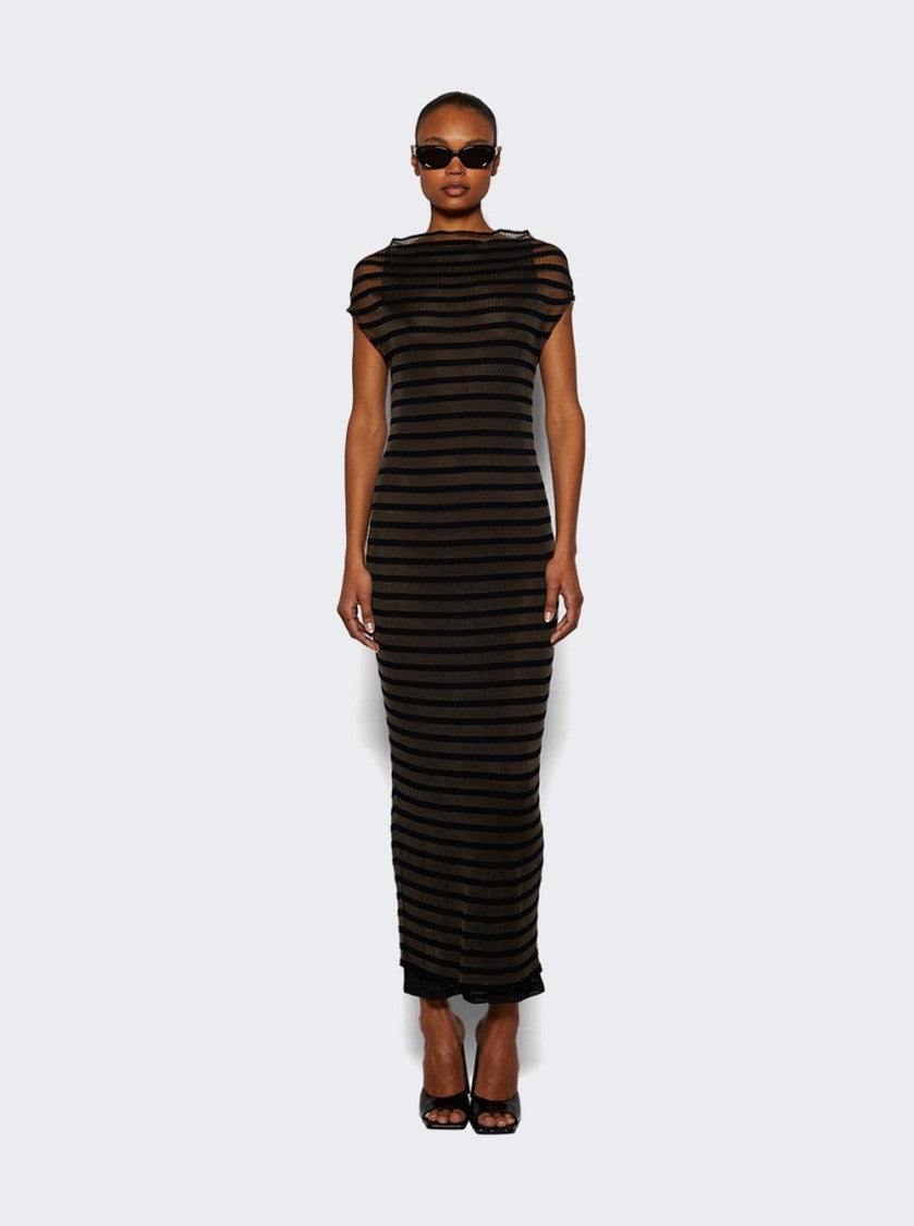 Jean Paul Gaultier Marinière Striped Long Dress Black
