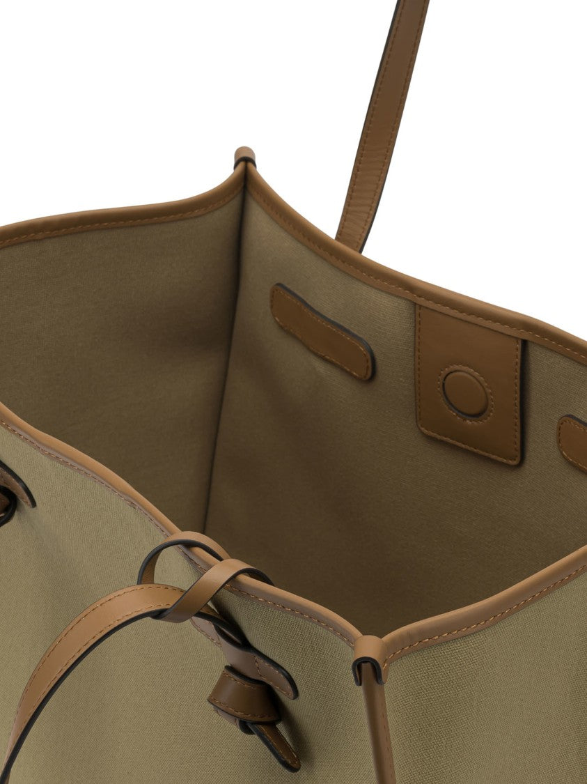 Gianni Chiarini Green Canvas And Leather Shoulder Bag