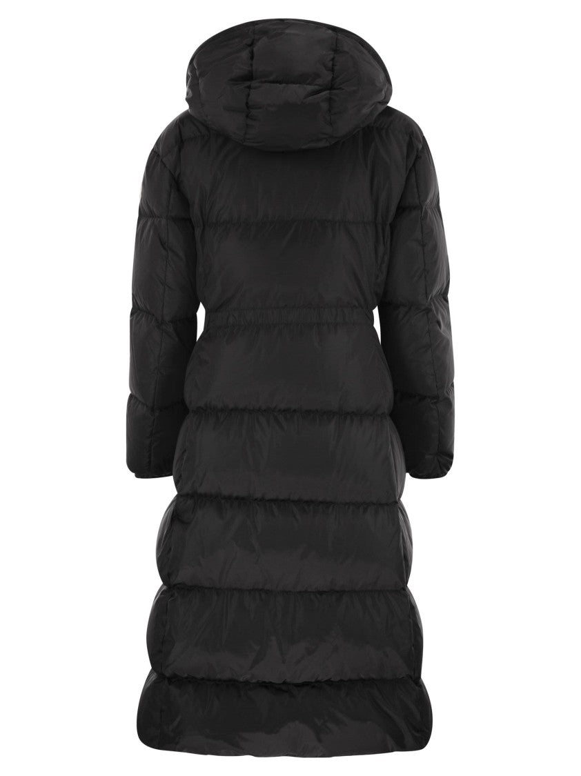Moncler Chamer Long Down Jacket With Hood