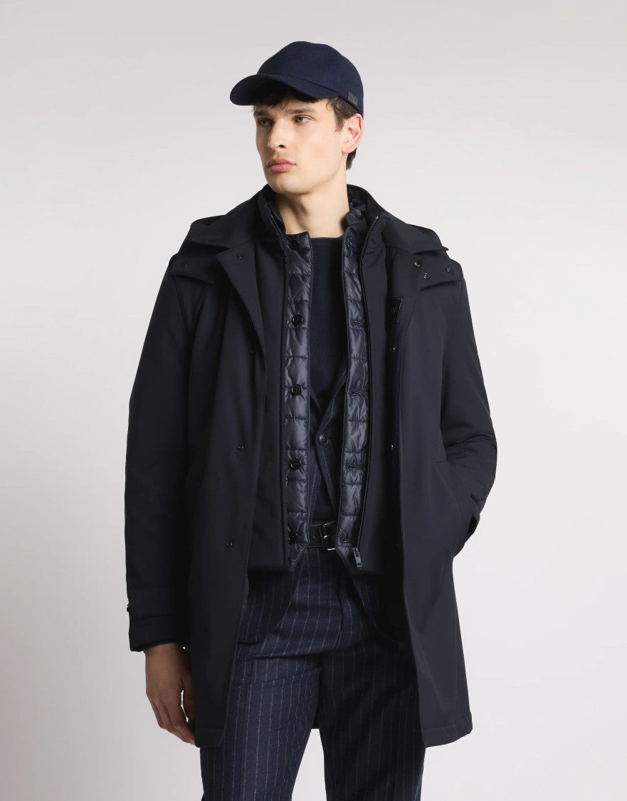 Fay Weather-Resistant Navy Parka With Breathable Fabric