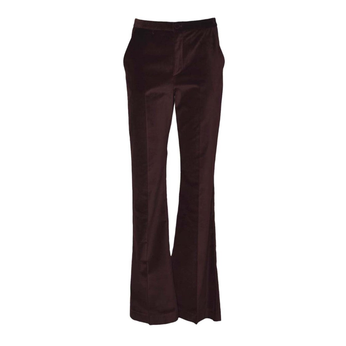 Merci Burgundy Flared Trousers With High Waist And Tailored Finish