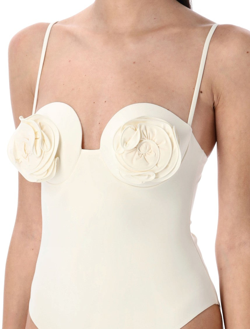 Magda Butrym 3D Flower Retro Bustier Swimsuit