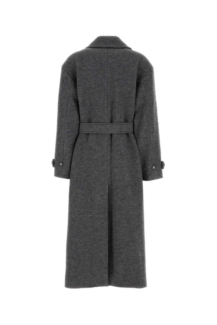 A.P.C. Long Virgin Wool Coat In Refined Grey