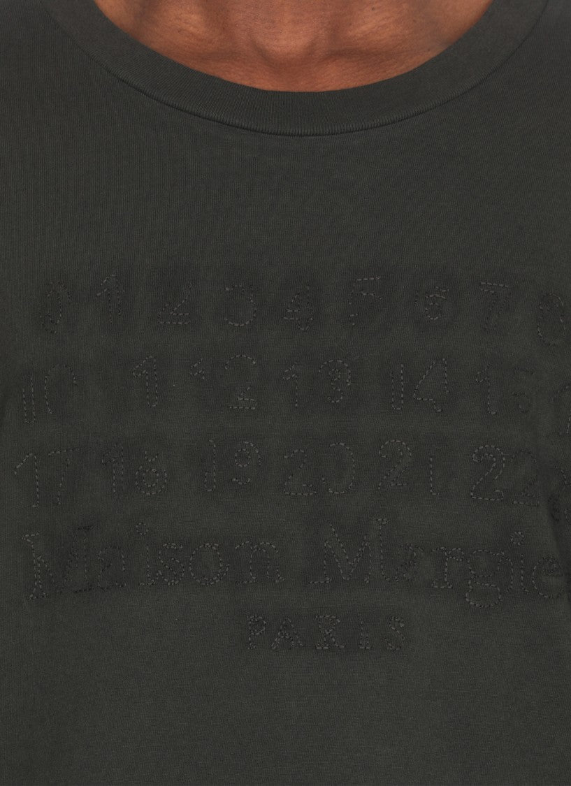 Maison Margiela Black Cotton Sweatshirt With Numeric Logo Detail