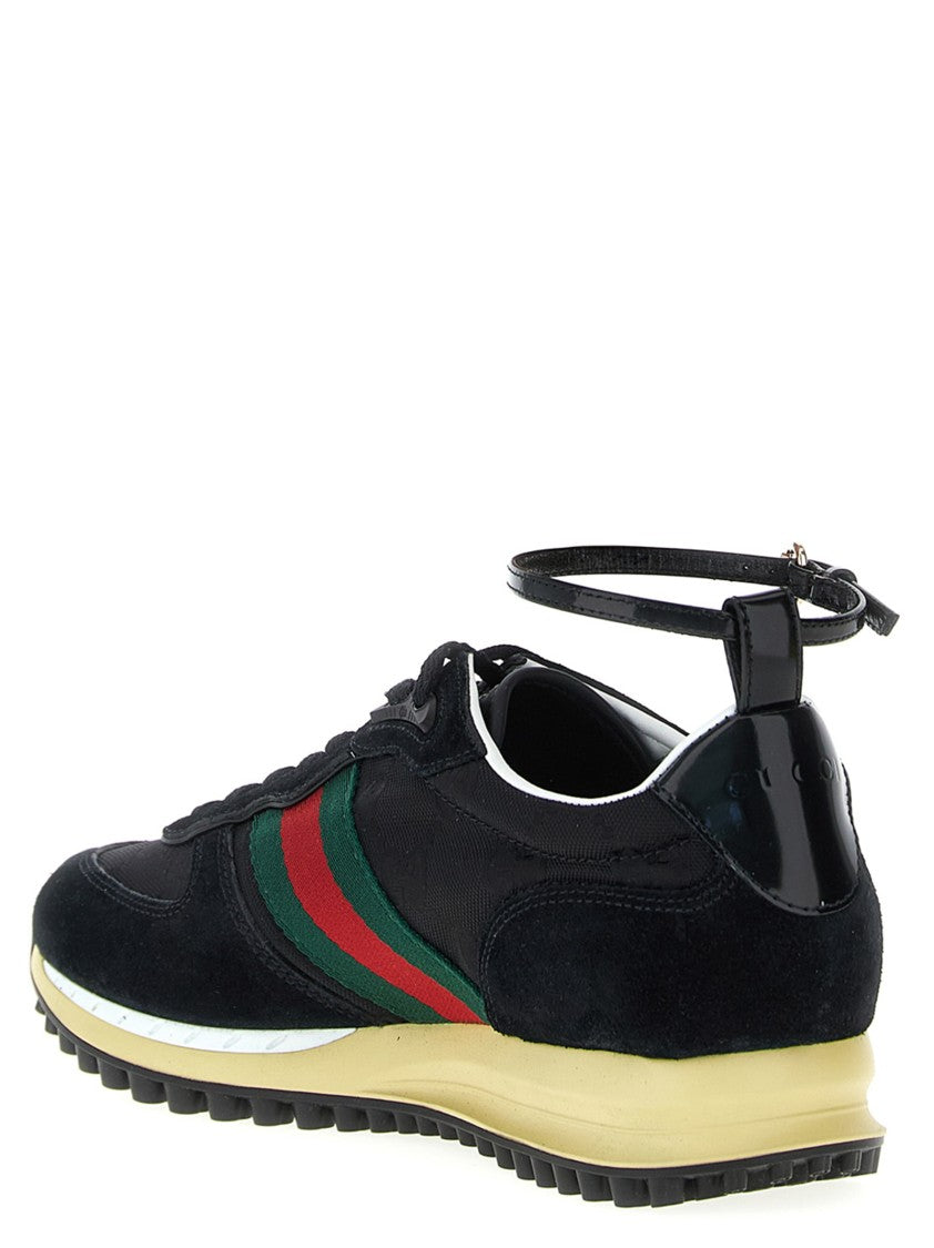 Gucci Re-Motion Suede Sneakers With Gg Nylon Inserts