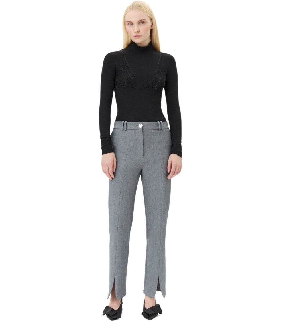 Ganni Grey Melange Trouser