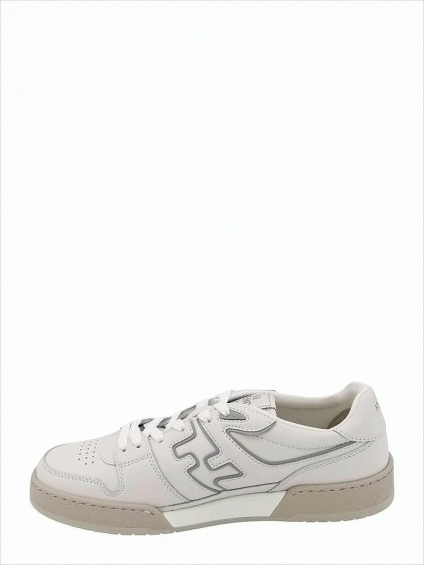 Fendi Smooth Calf Leather Low-Top Sneakers With Tonal Logo