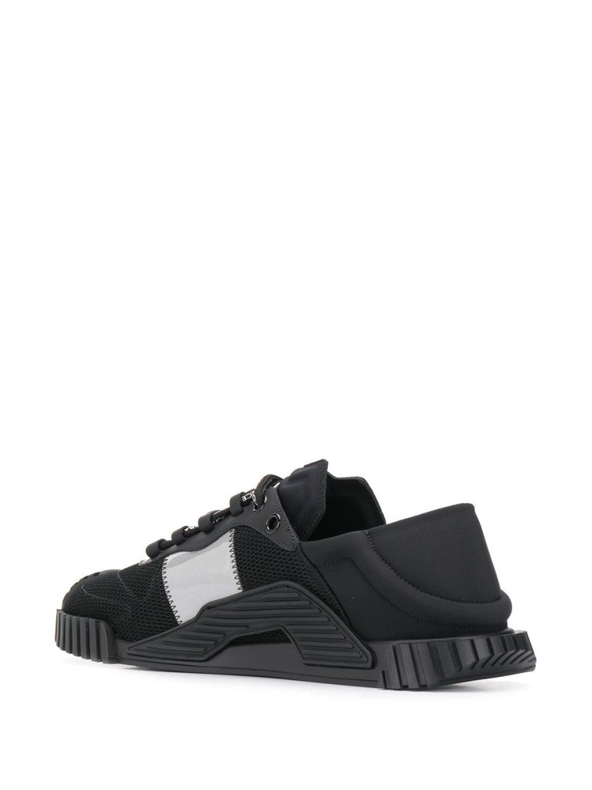 Dolce & Gabbana Sporty Black Sneakers With Rubberized Leather Accents