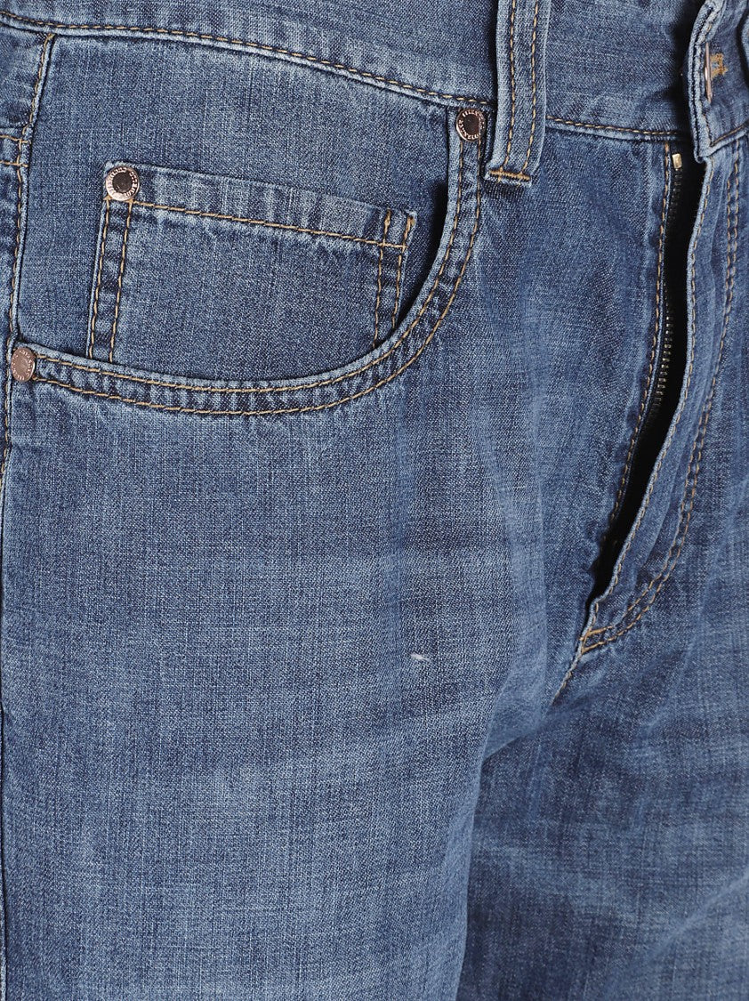 Brunello Cucinelli Straight-Leg Denim With Wash And Whiskering Details