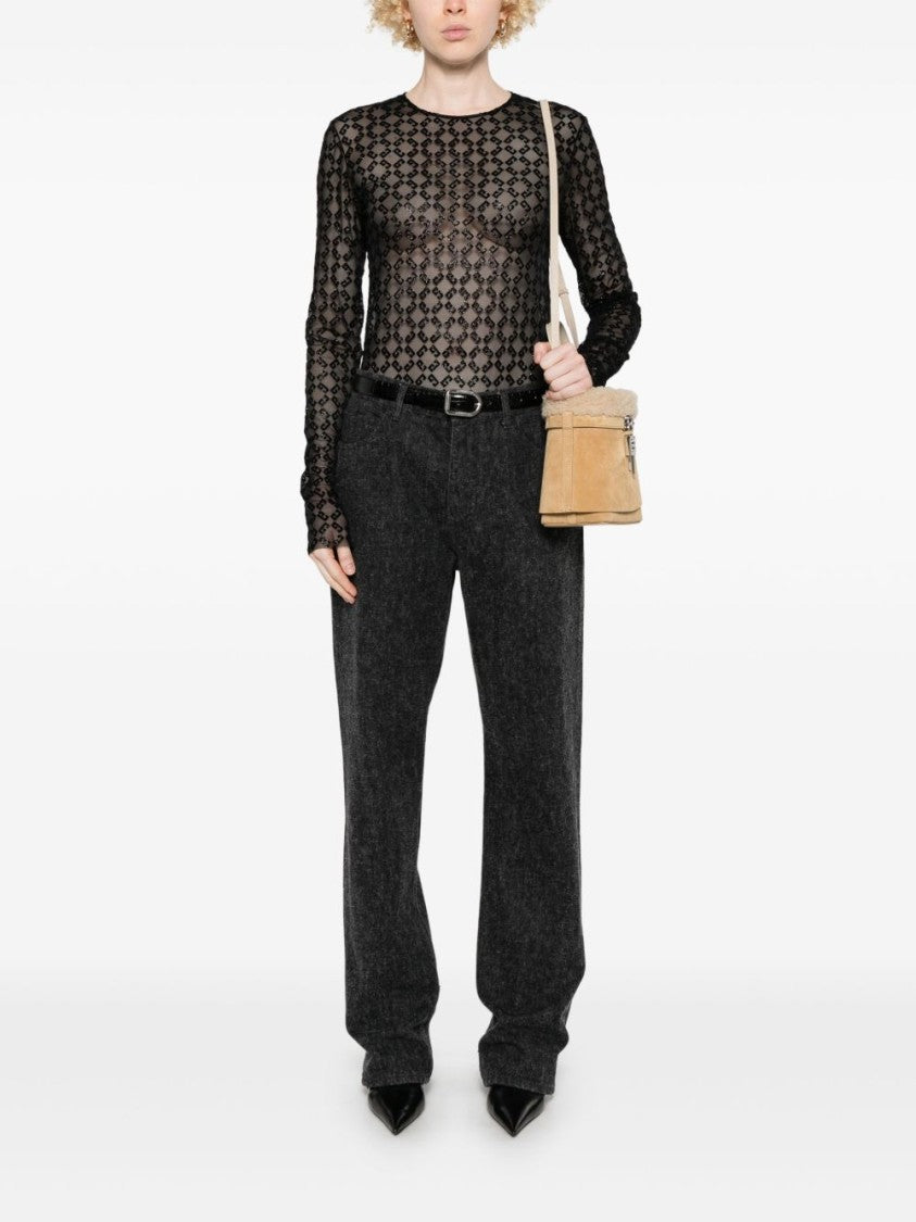 Givenchy Transparent Black Tulle Top