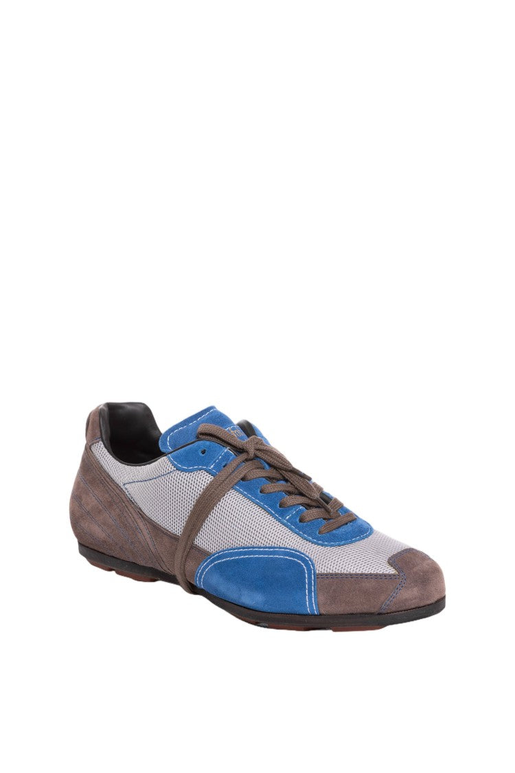 Pantofola D'oro Blue Mesh Suede Hand-Stitched Rubber Shoes