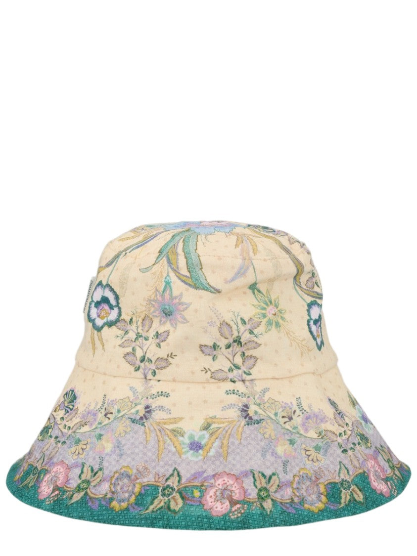 Zimmermann Floral Embroidered Bucket Hat With Artistic Detailing
