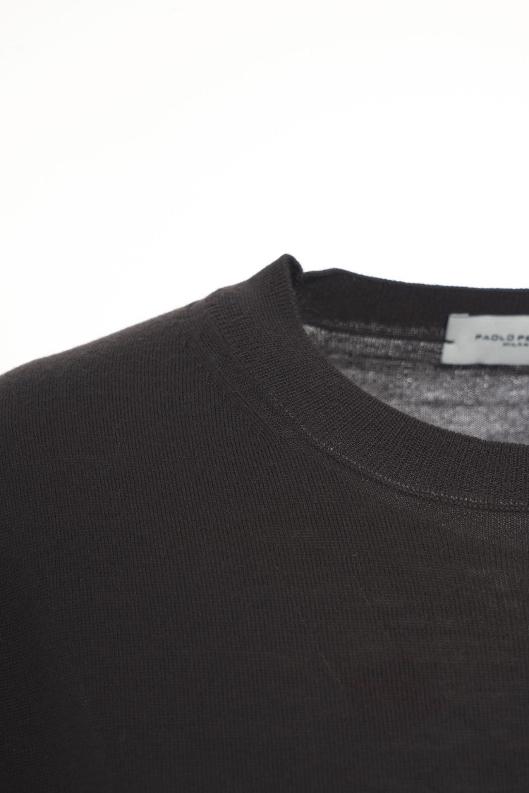 Paolo Pecora Finely Knit Virgin Wool Sweater With Classic Crew Neckline