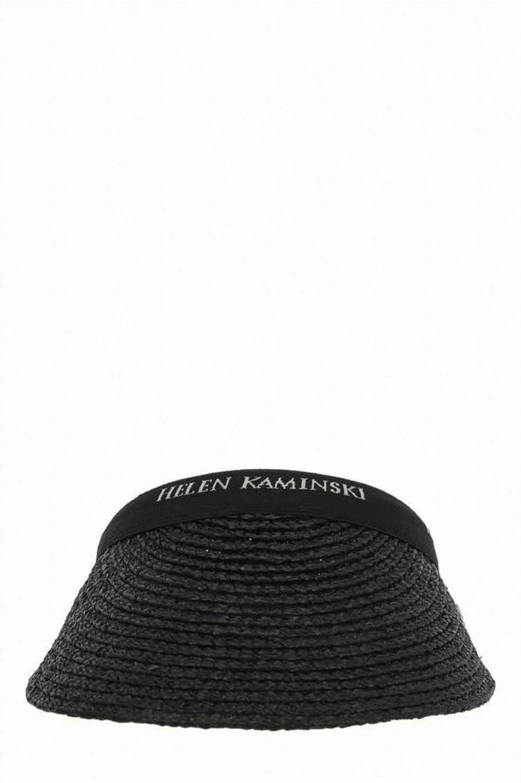 Helen Kaminski Woven Raffia Visor Hat With Curved Brim