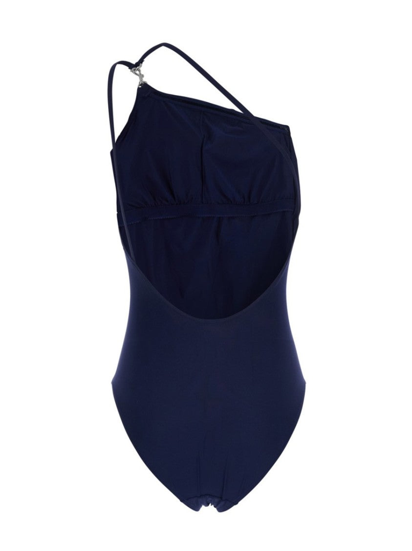 Tory Burch One-Shoulder One-Piece Swimsuit With Clip