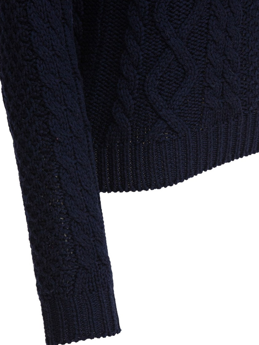 Rakki' Cable Knit Sweater In Merino Wool