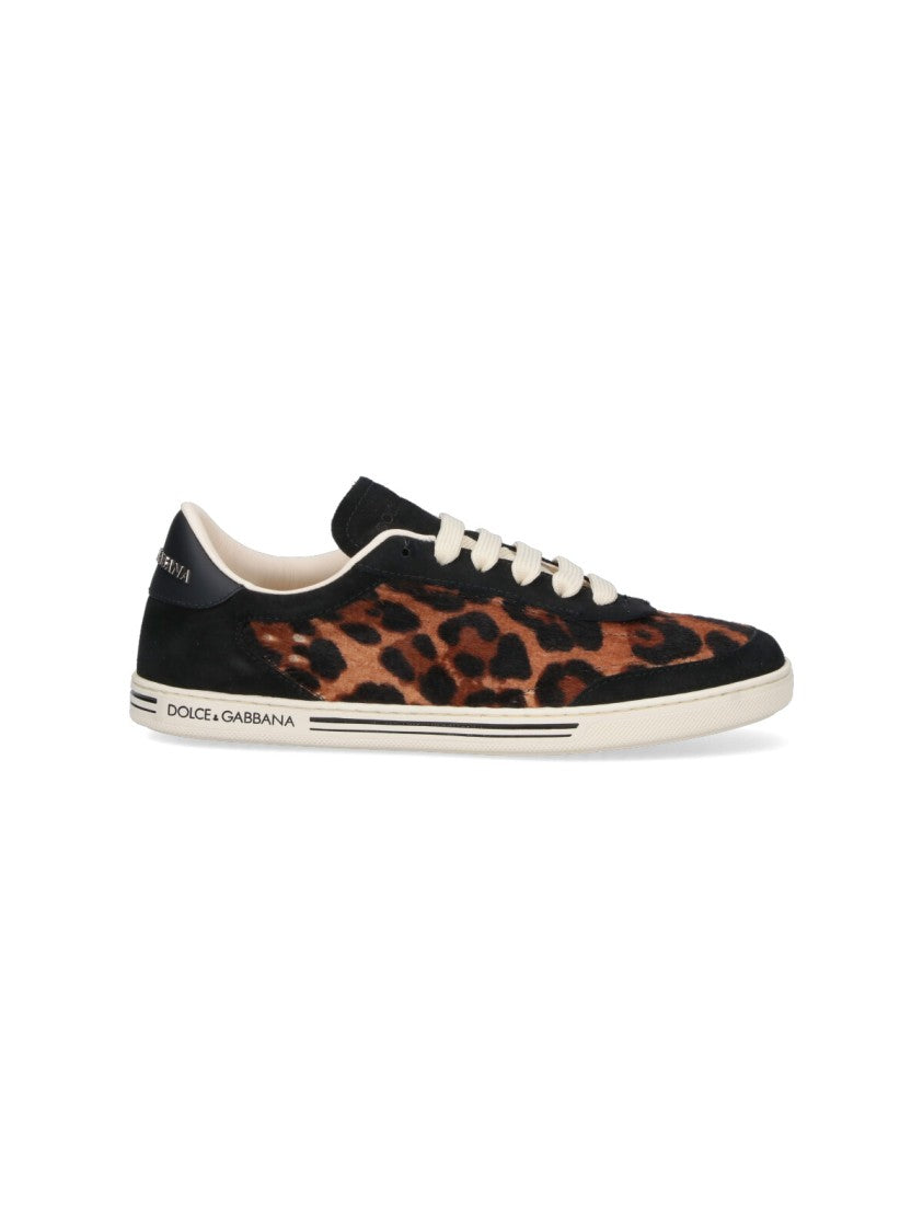 Dolce & Gabbana "Saint Tropez" Sneakers – Brown Leopard Print